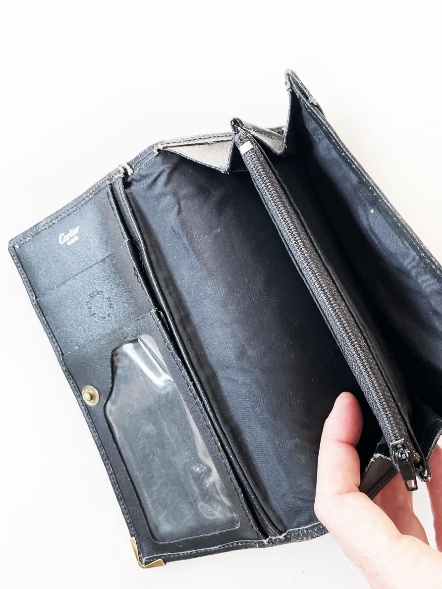 vintage cartier marcello leather bi - fold wallet - good market thrift store