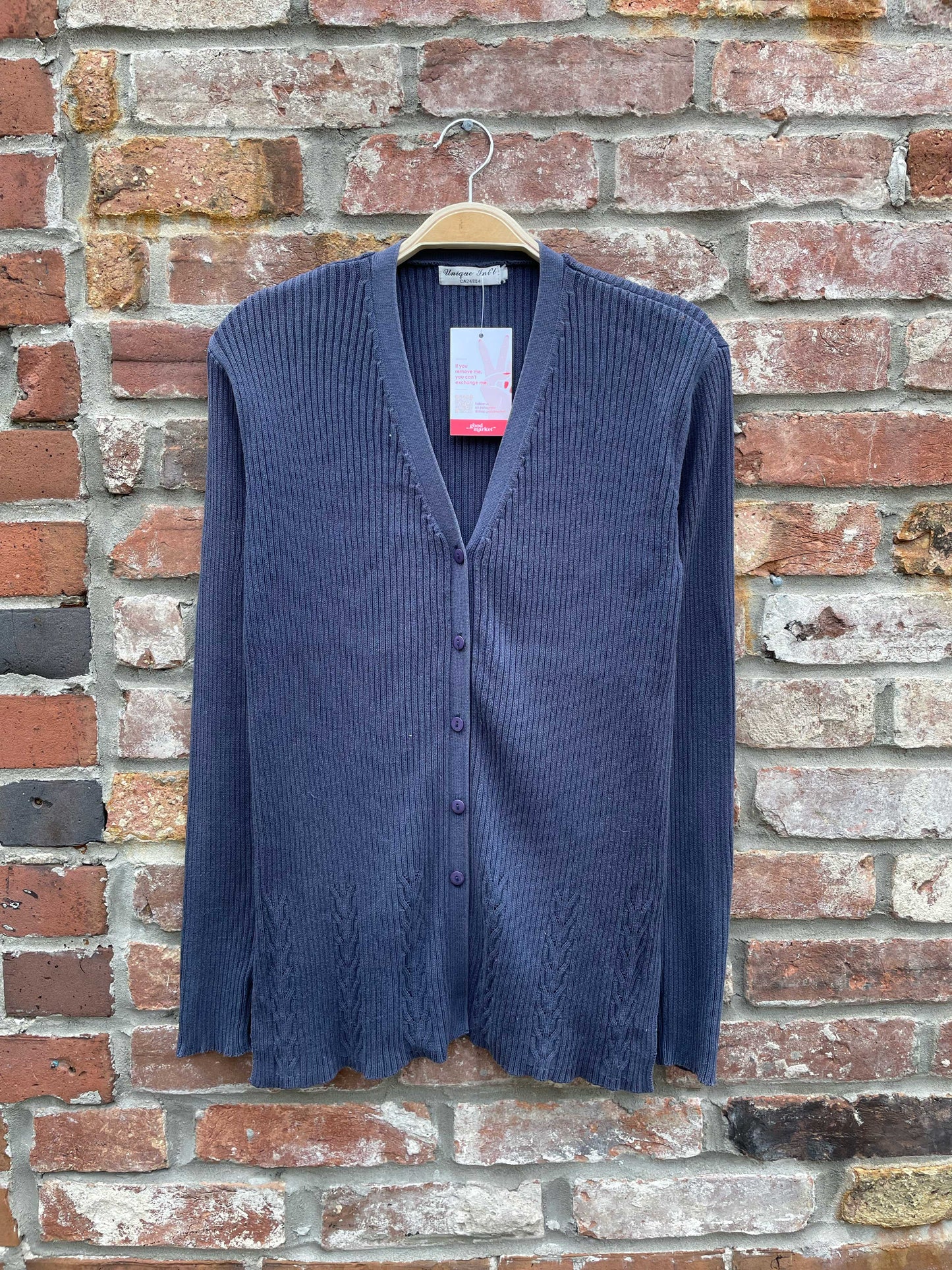 vintage 00s rib knit cardigan ls top