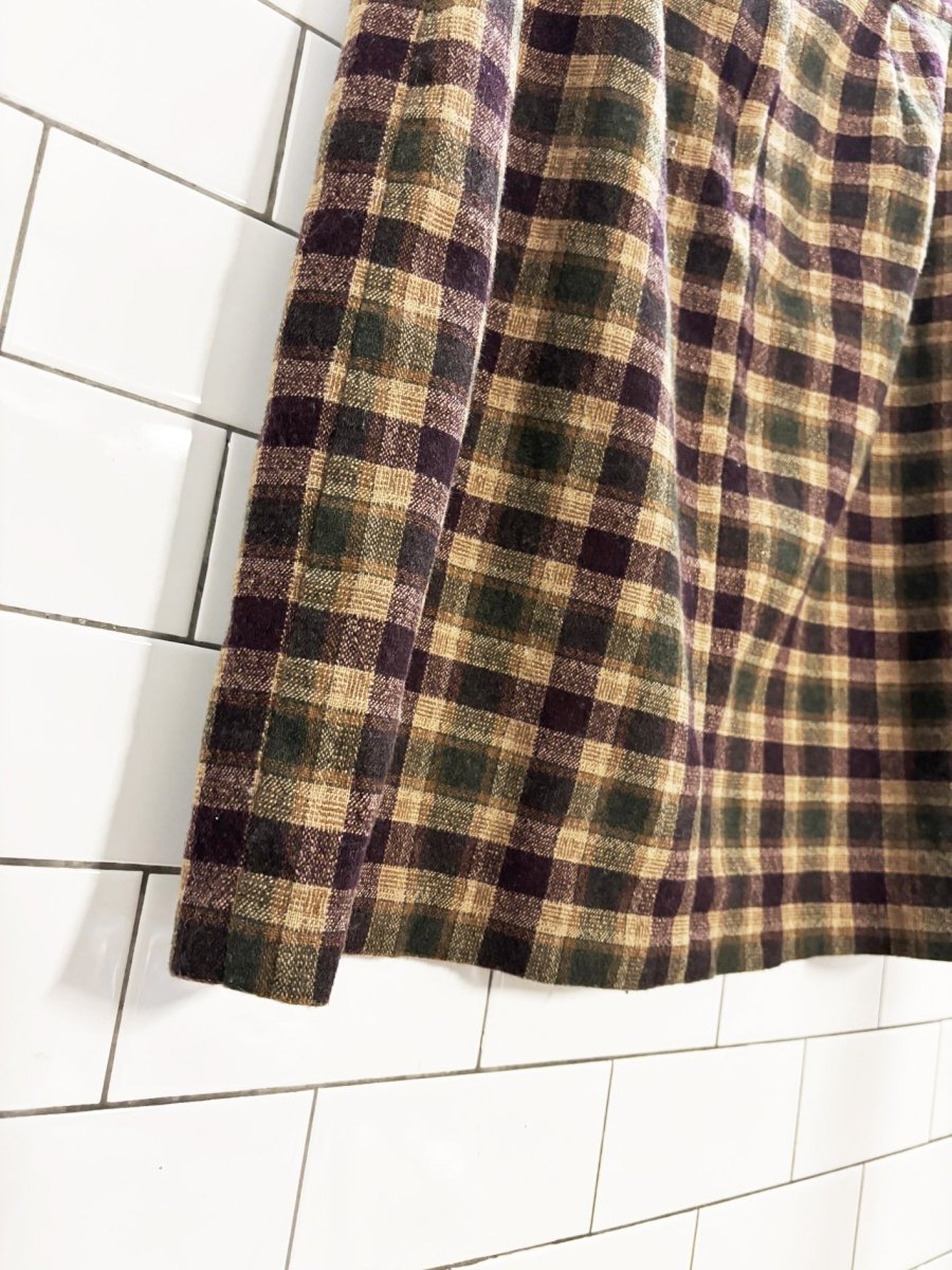 vintage 90s r&r wool - blend plaid mini skirt - good market thrift store