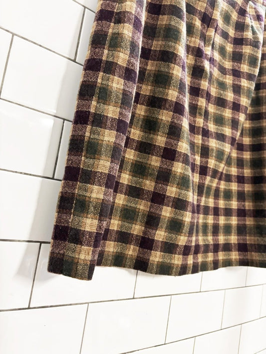 vintage 90s r&r wool - blend plaid mini skirt - good market thrift store