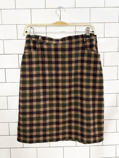 vintage 90s r&r wool - blend plaid mini skirt - good market thrift store