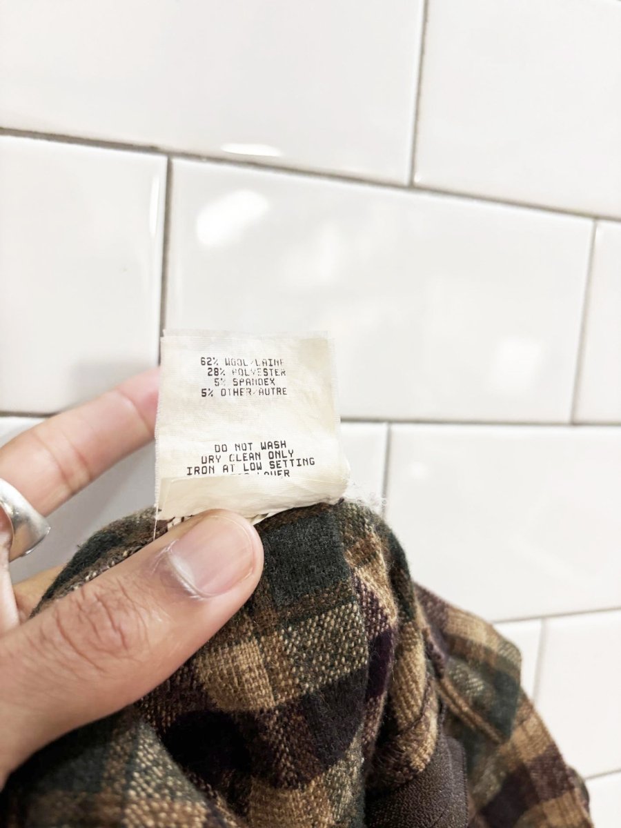 vintage 90s r&r wool - blend plaid mini skirt - good market thrift store