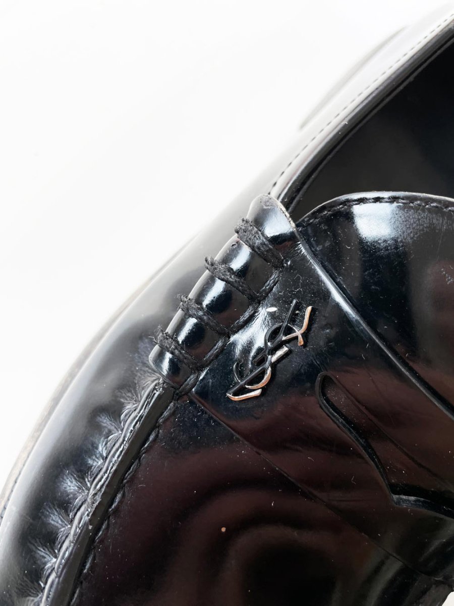 saint laurent YSL le loafer patent leather penny loafer | made in Italy - good market thrift store