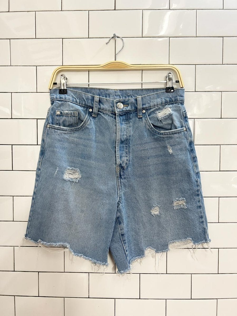refuge distressed long denim shorts - good market thrift store