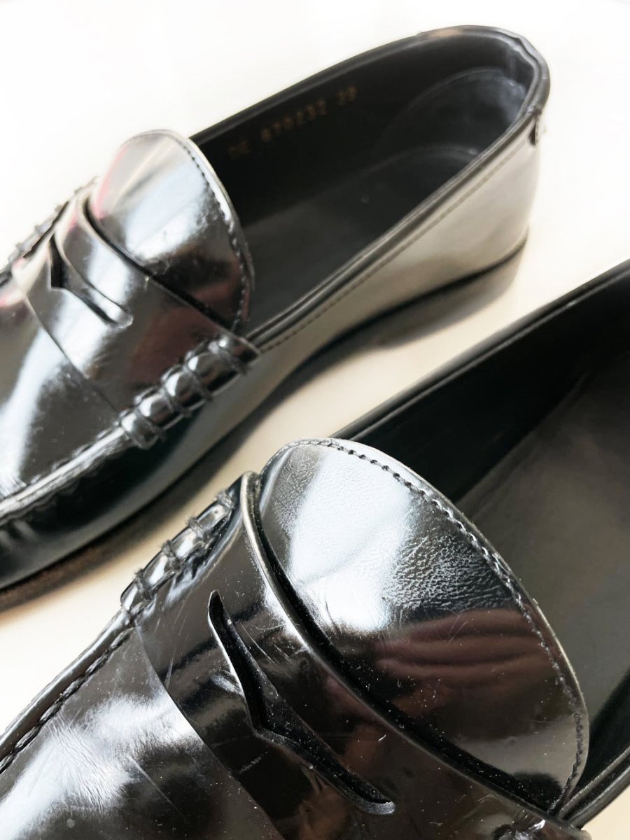 saint laurent YSL le loafer patent leather penny loafer | made in Italy - good market thrift store