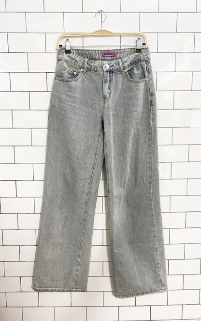 edikted y2k style ribbon pocket wide leg jeans - good market thrift store