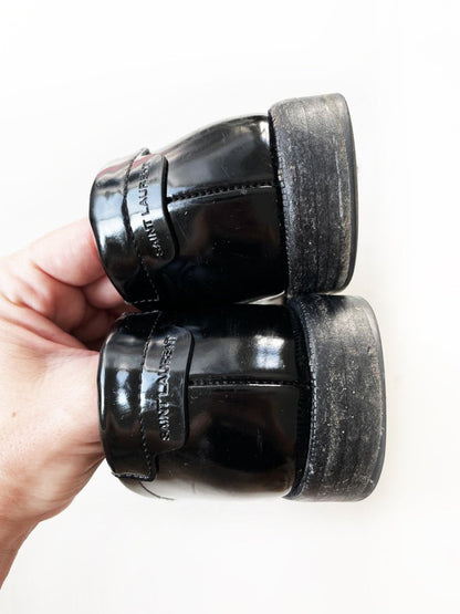 saint laurent YSL le loafer patent leather penny loafer | made in Italy - good market thrift store