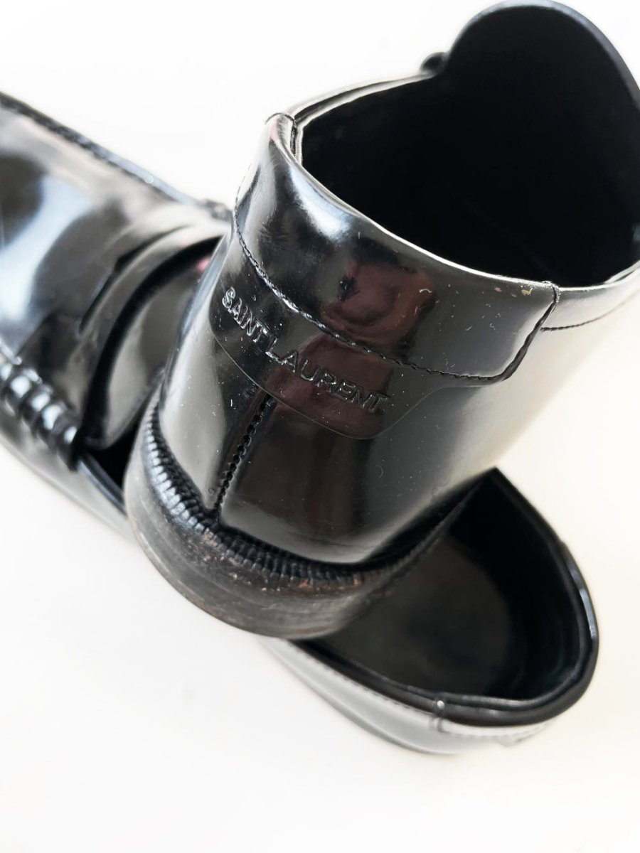 saint laurent YSL le loafer patent leather penny loafer | made in Italy - good market thrift store