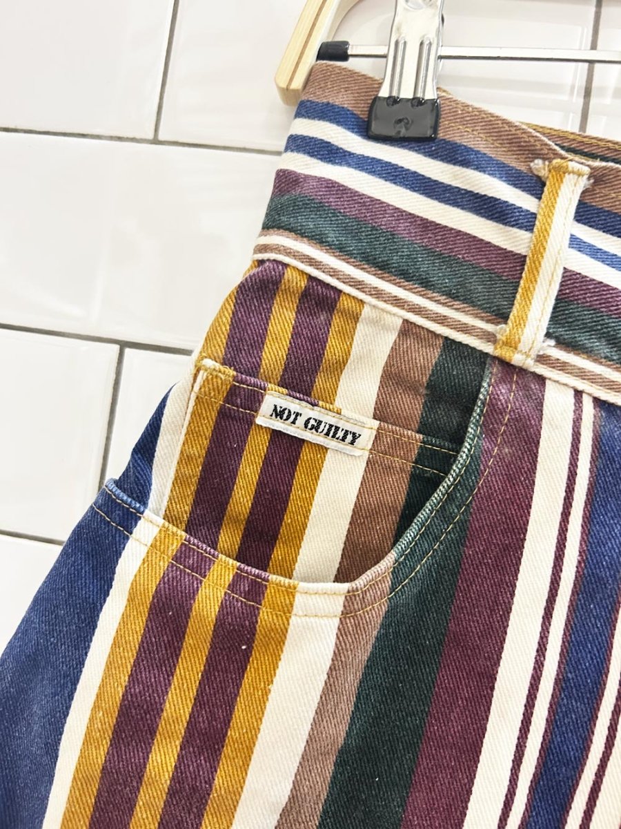 vintage 90s not guilty striped high rise shorts - good market thrift store
