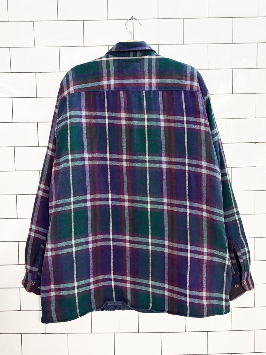 vintage national outfitters plaid lined shirt jacket - good market thrift store