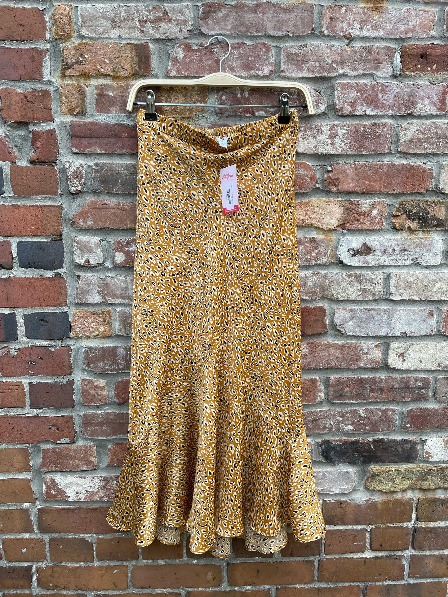 topshop satin animal print midi skirt