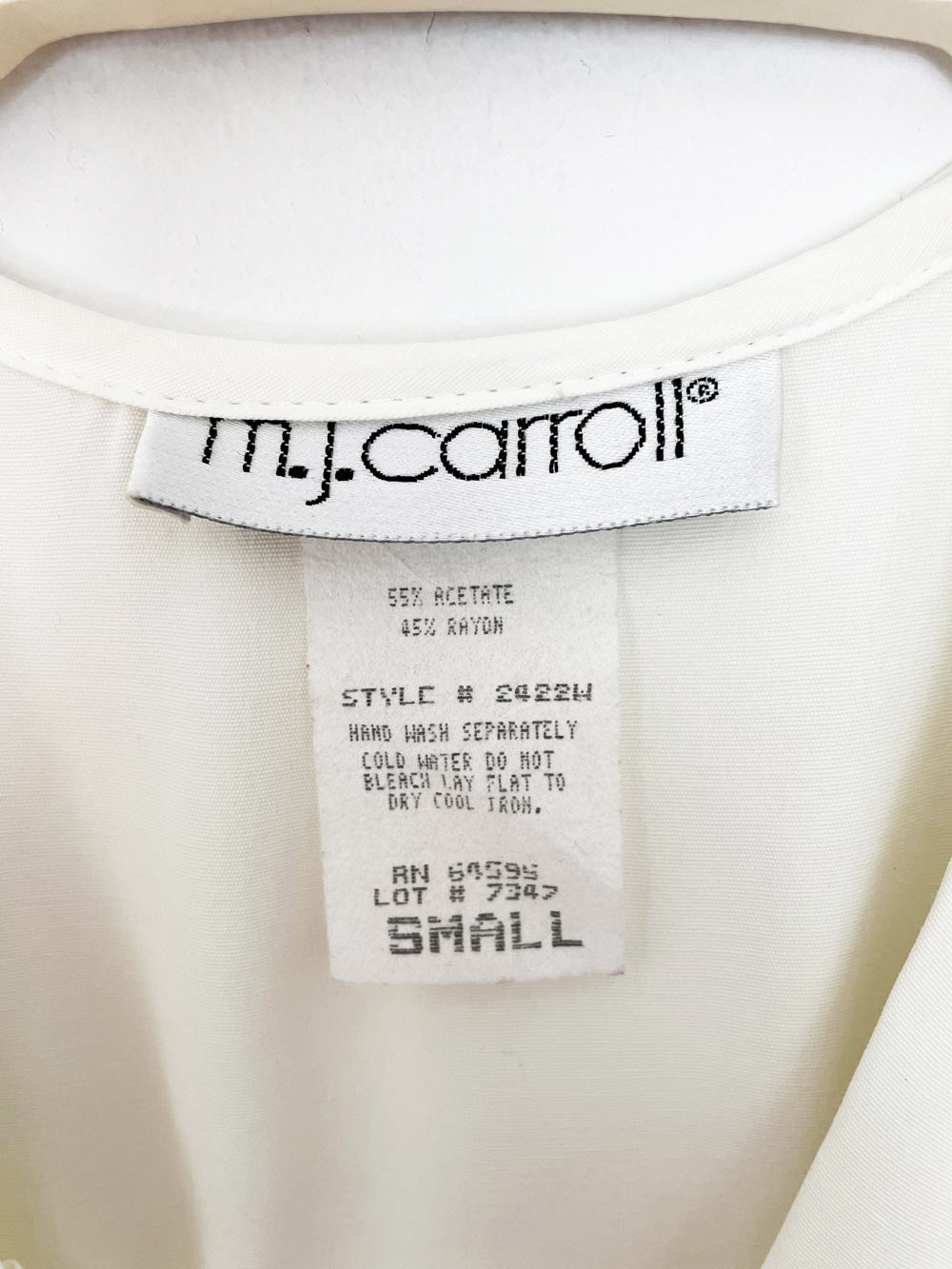 vintage 90s mj carroll ruffle trim sheer sleeve fitted blouse | made in USA