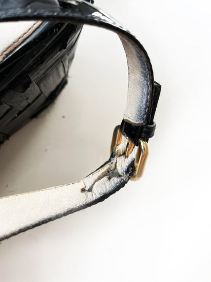 prada patent leather slingback platform raffia sandals - good market thrift store