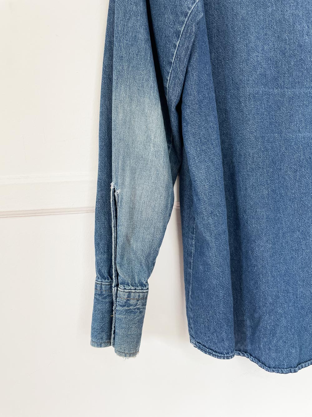 vintage saddle king western full button snap denim shirt