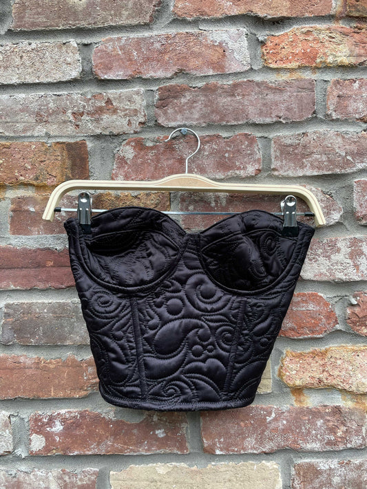 zara quilted corset bustier