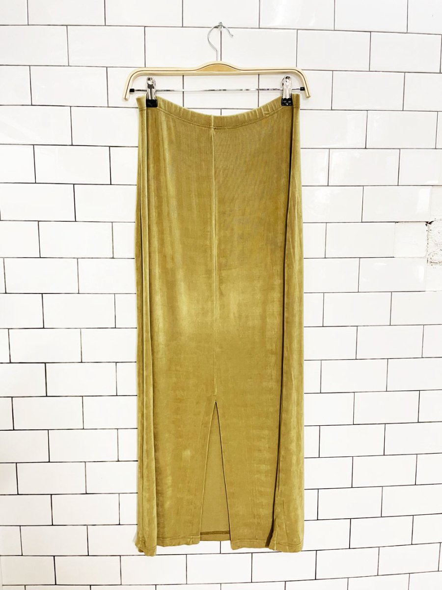 vintage 00s minimal slinky midi skirt - good market thrift store