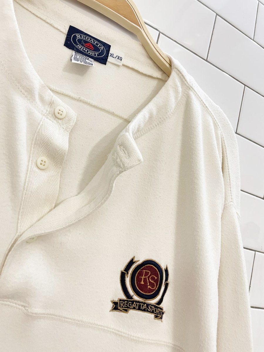 vintage 90s regatta sport 1/4 button sailing sweatshirt - good market thrift store