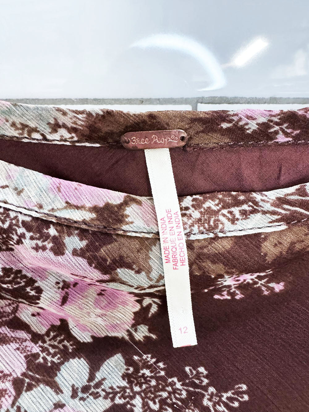 free people romantic roses floral chiffon midi skirt | made in India