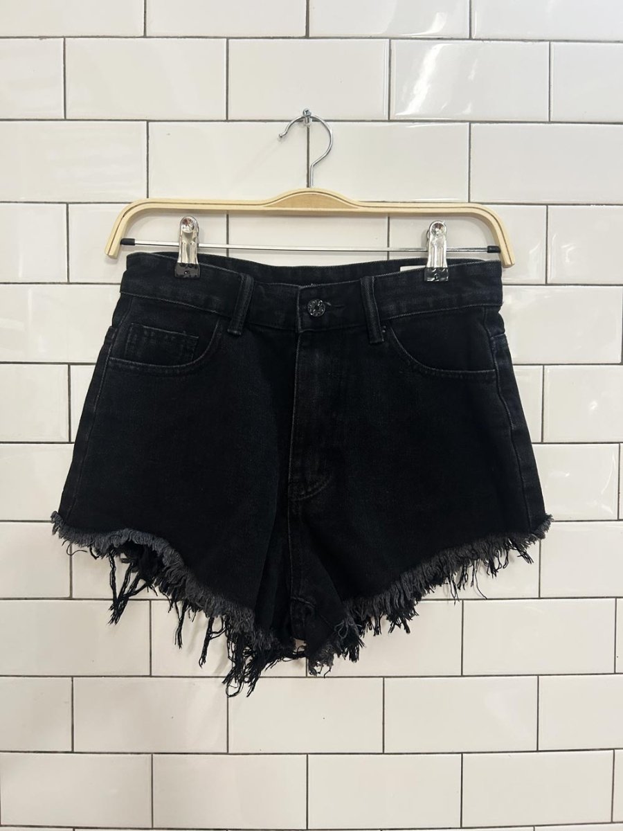 shein cut off flame pocket denim shorts - good market thrift store