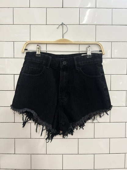 shein cut off flame pocket denim shorts - good market thrift store