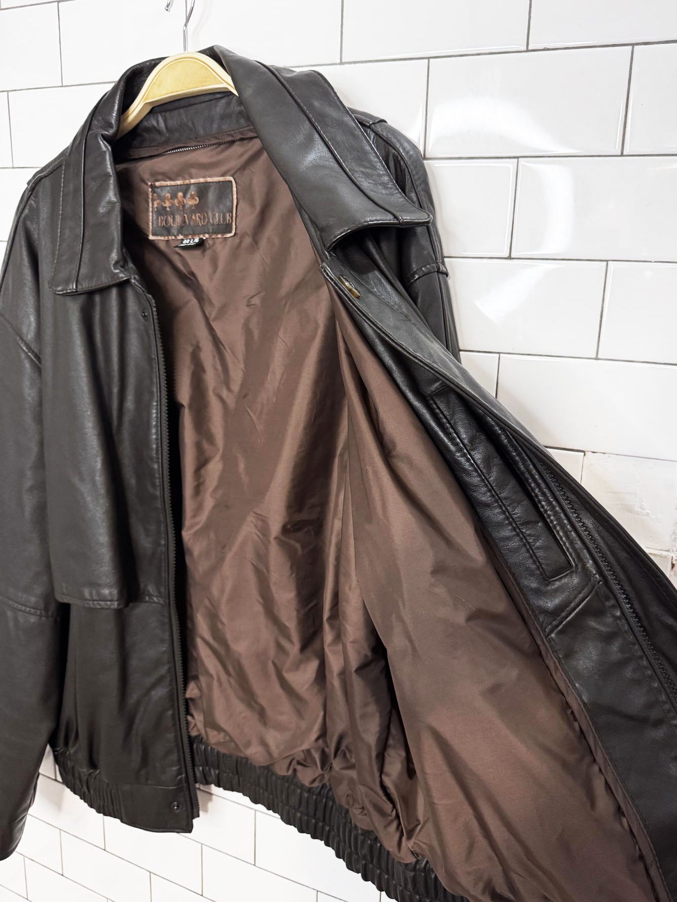 vintage boulevard club leather bomber jacket
