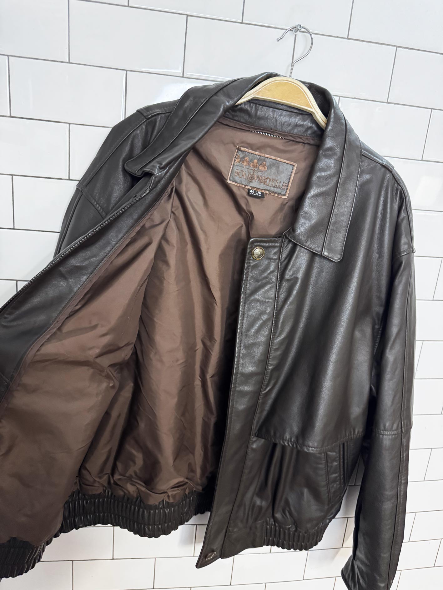 vintage boulevard club leather bomber jacket