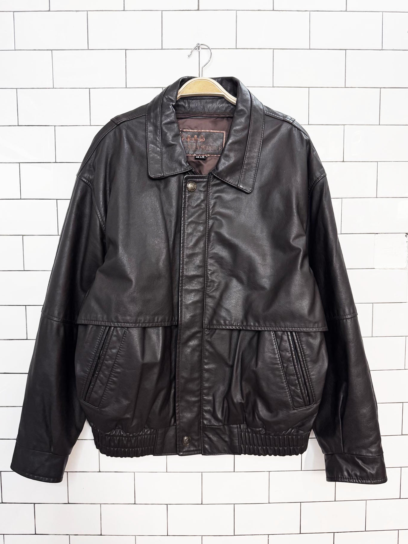vintage boulevard club leather bomber jacket
