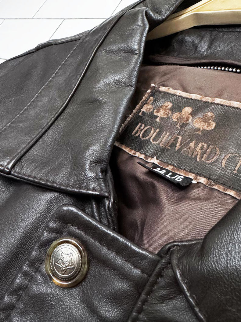 vintage boulevard club leather bomber jacket