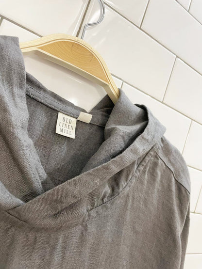 old linen mill 100% linen relaxed hoodie - good market thrift store