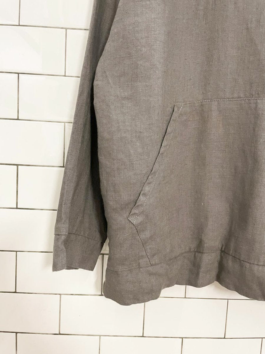 old linen mill 100% linen relaxed hoodie - good market thrift store