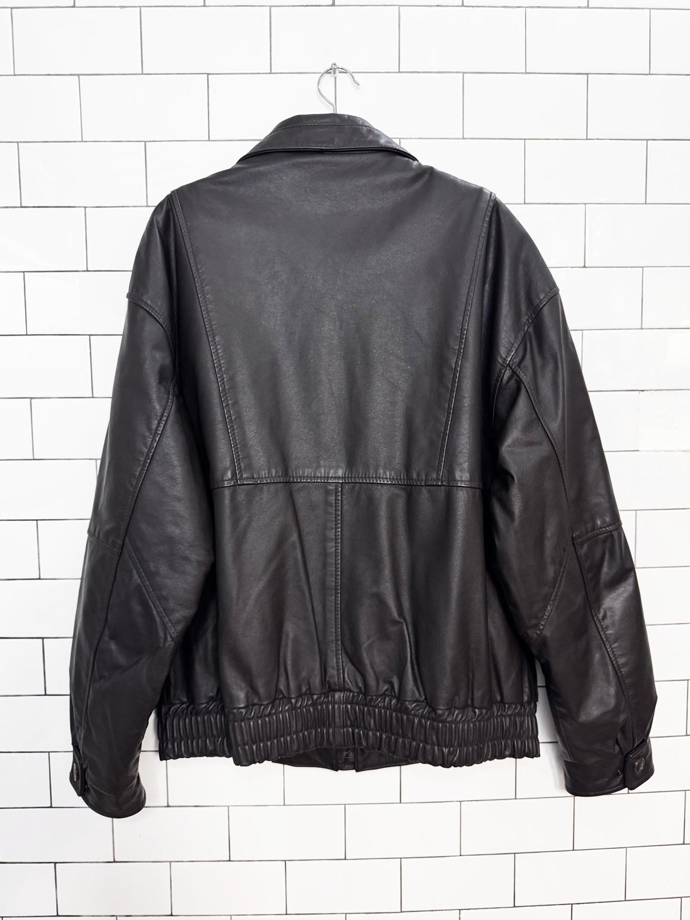 vintage boulevard club leather bomber jacket