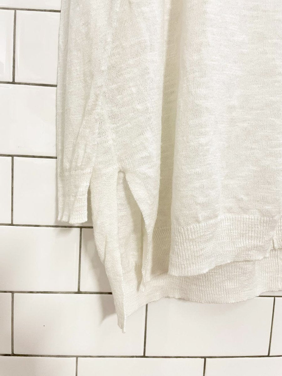 eileen fisher organic linen - cotton blend slub knit top - good market thrift store