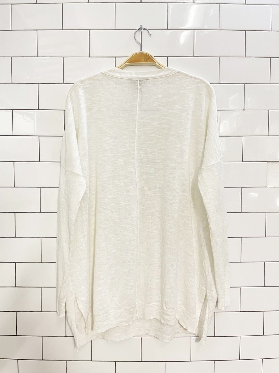 eileen fisher organic linen - cotton blend slub knit top - good market thrift store