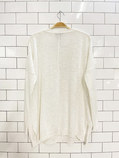 eileen fisher organic linen - cotton blend slub knit top - good market thrift store