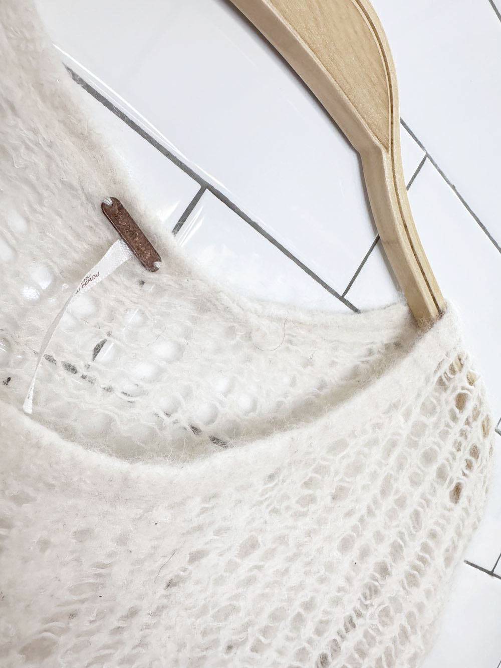 free people alpaca-wool open knit cropped sweater