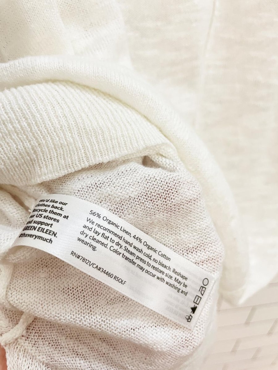 eileen fisher organic linen - cotton blend slub knit top - good market thrift store