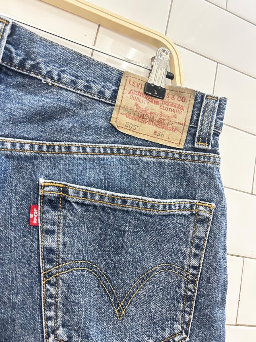 levis 505 long denim shorts - good market thrift store