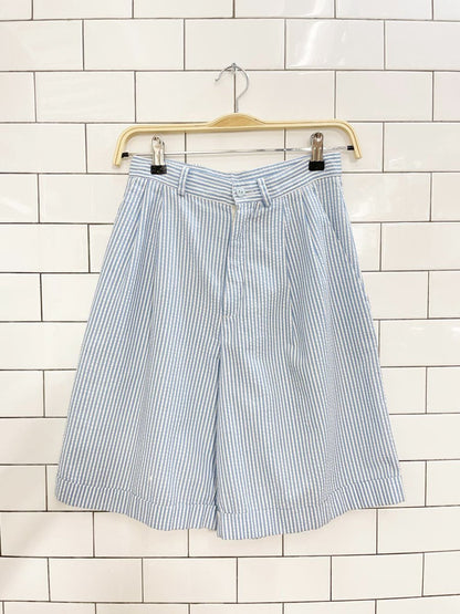 vintage david walcott seersucker pleated long short - good market thrift store