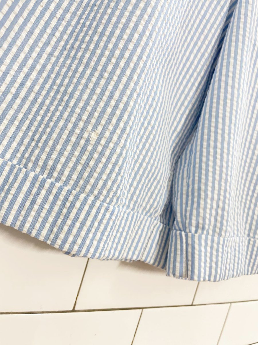 vintage david walcott seersucker pleated long short - good market thrift store