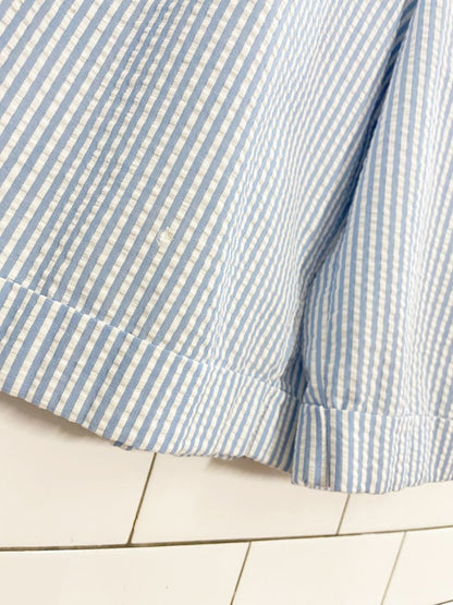 vintage david walcott seersucker pleated long short - good market thrift store