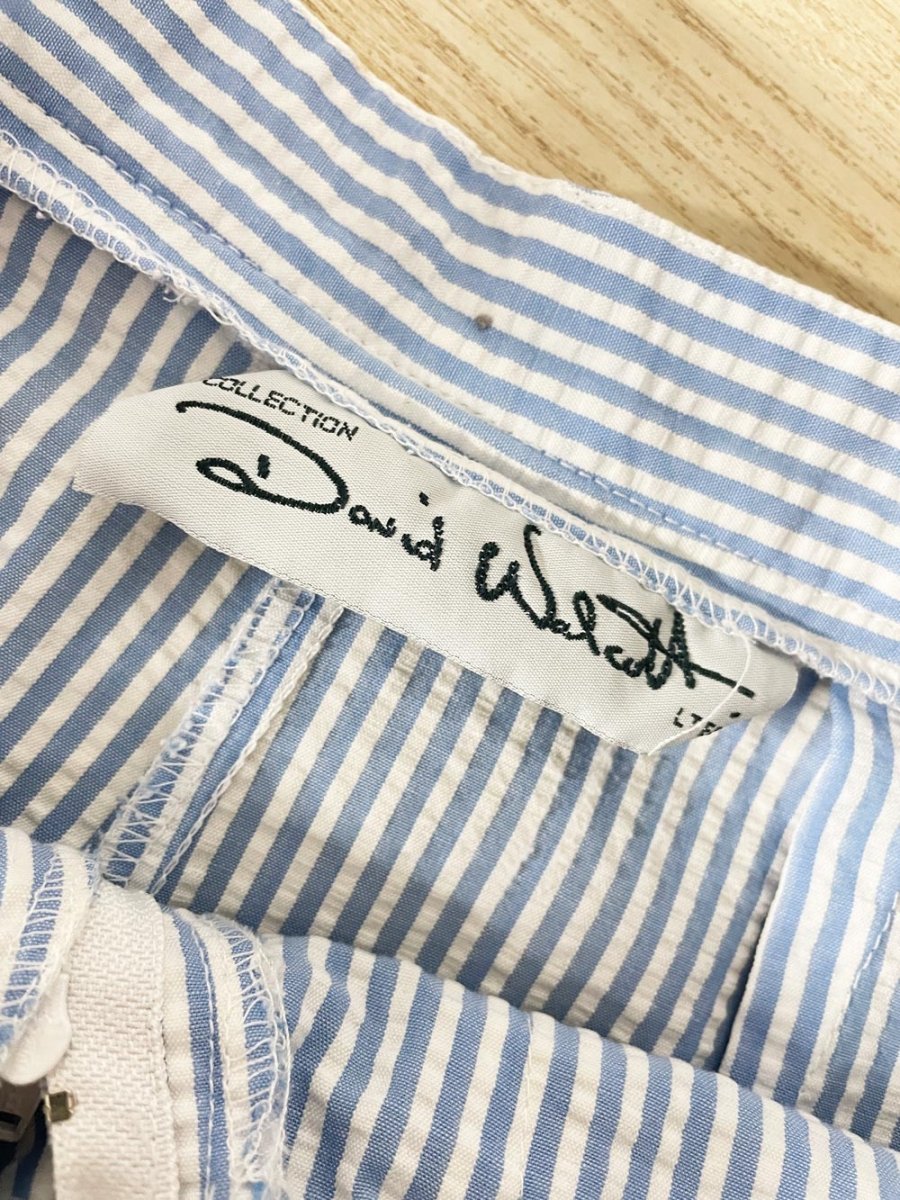 vintage david walcott seersucker pleated long short - good market thrift store