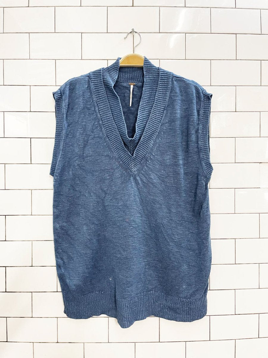 free people slub knit beach vest - good market thrift store