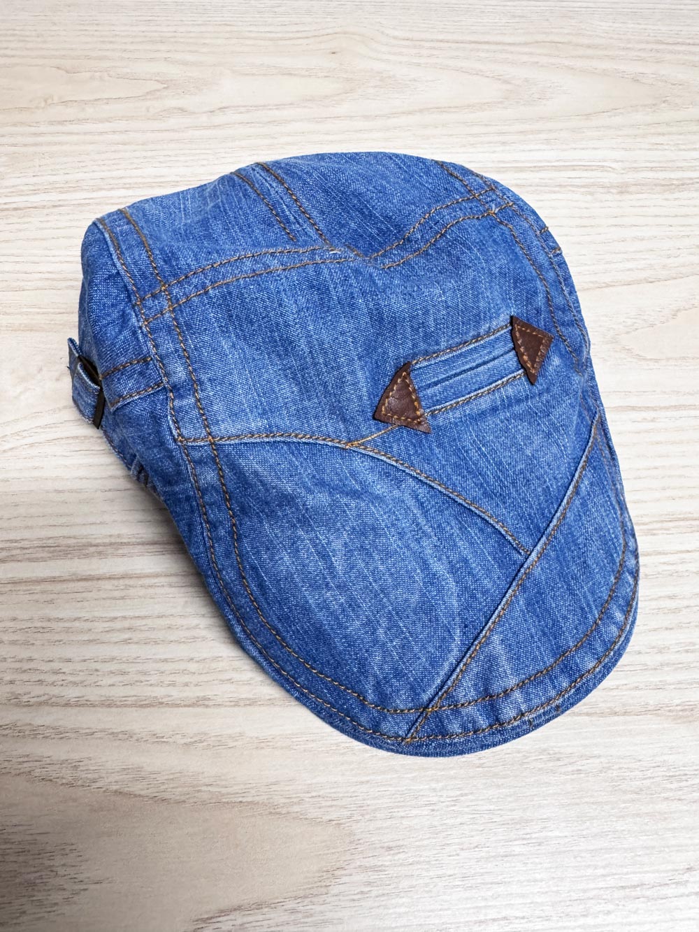 y2k denim patchwork flat cap