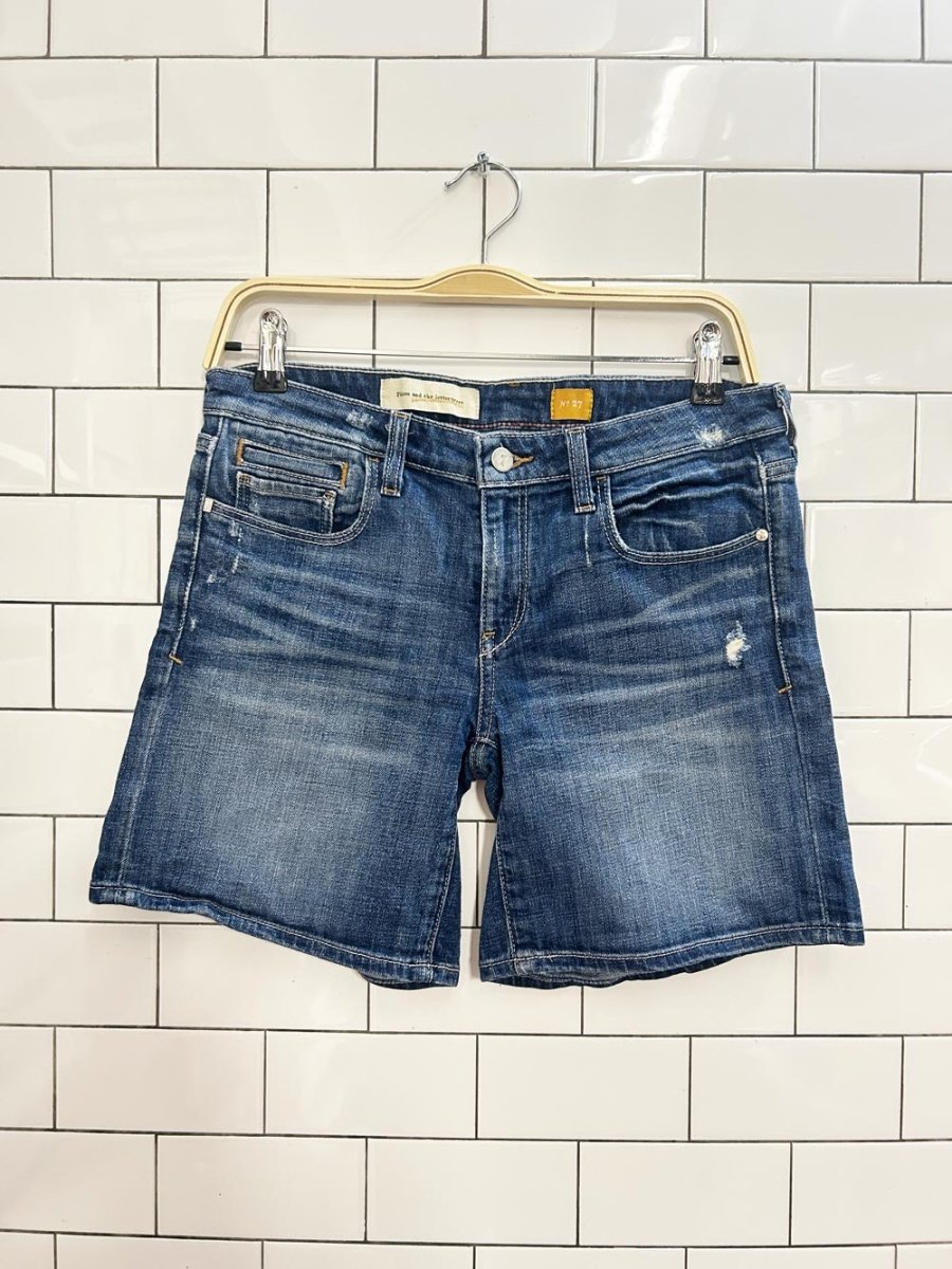 pilcro and the letterpress long denim shorts - good market thrift store