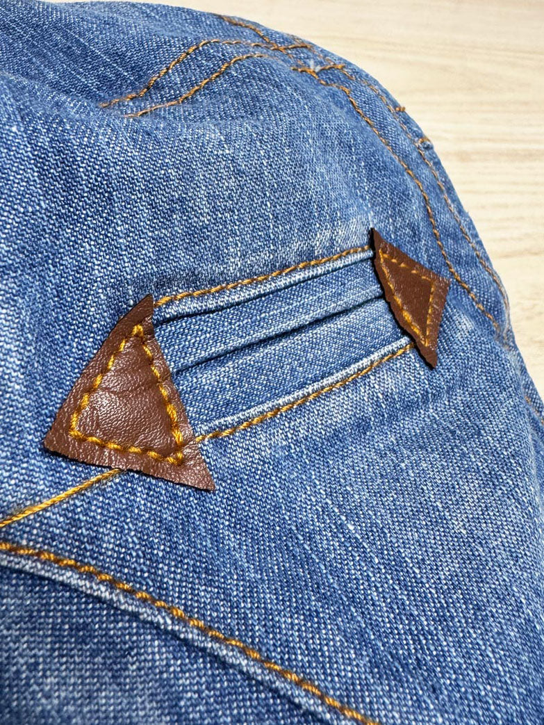 y2k denim patchwork flat cap