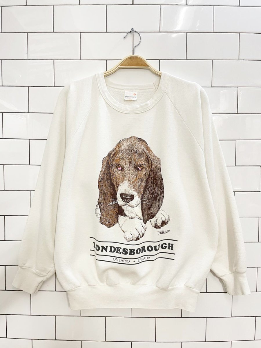 vintage 90s basset hound graphic sweatshirt | penmans - good market thrift store