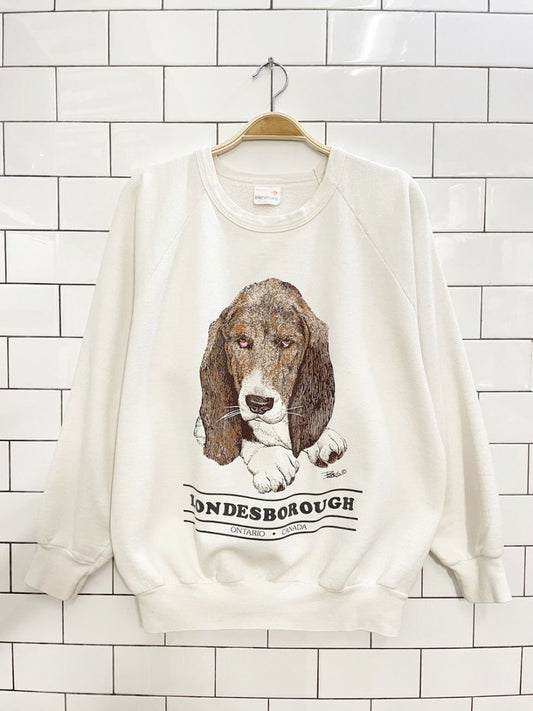 vintage 90s basset hound graphic sweatshirt | penmans - good market thrift store