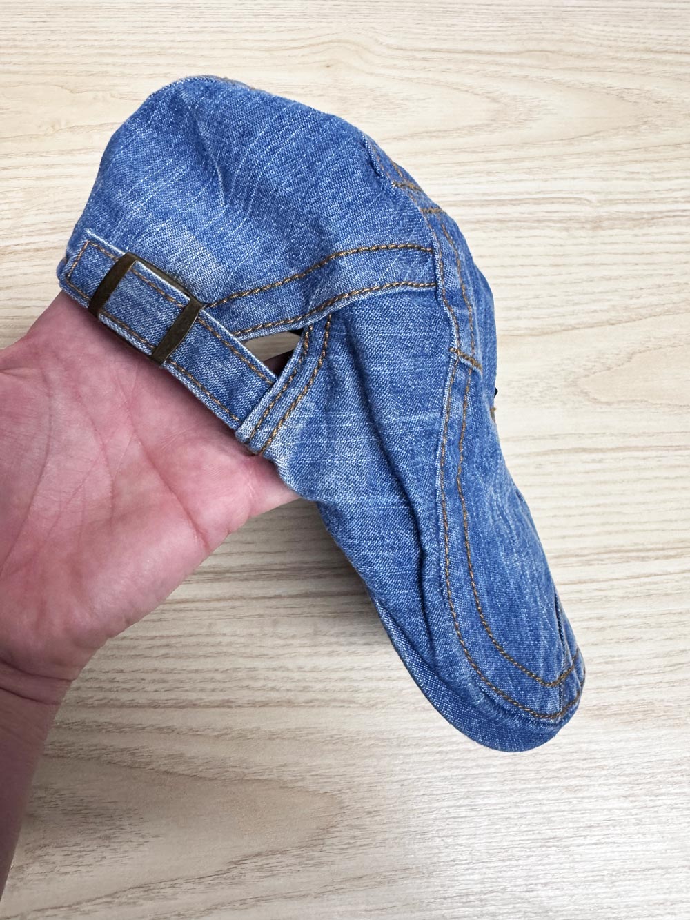 y2k denim patchwork flat cap