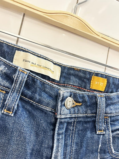 pilcro and the letterpress long denim shorts - good market thrift store
