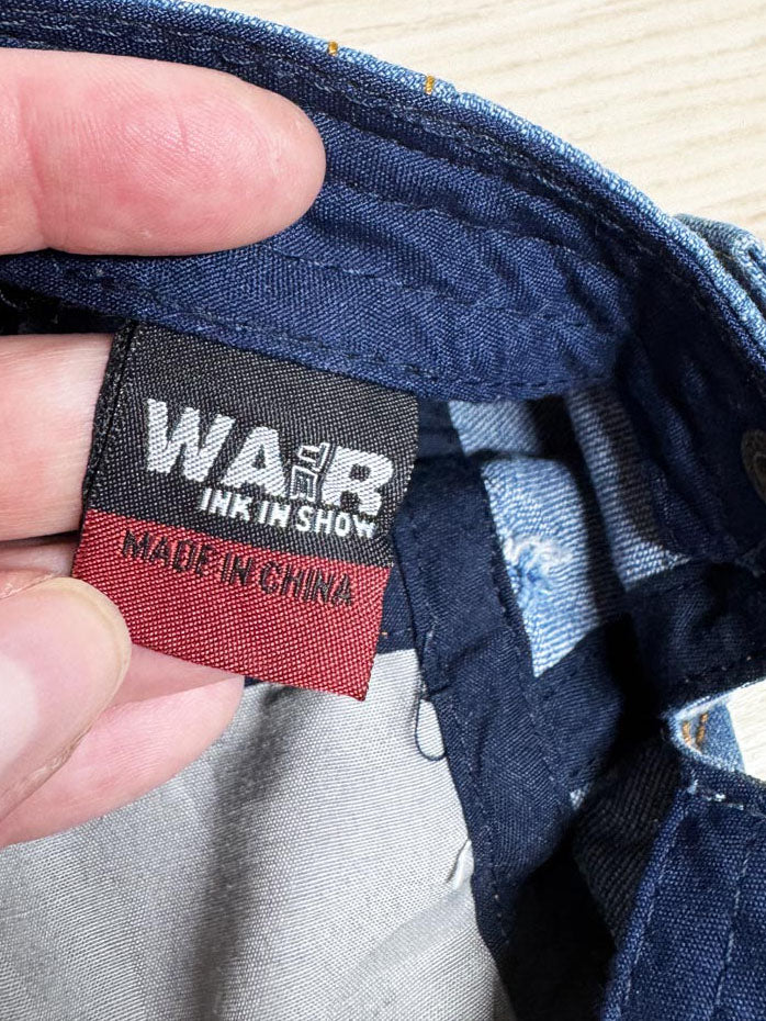 y2k denim patchwork flat cap